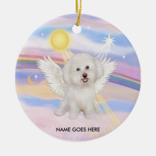 Wolken - Bichon Angel (#7), NAME GEHT HIER Keramik Ornament