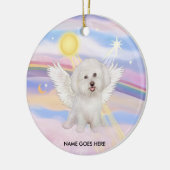Wolken - Bichon Angel (#7), NAME GEHT HIER Keramik Ornament (Links)