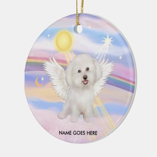 Wolken - Bichon Angel (#7), NAME GEHT HIER Keramik Ornament (Links)