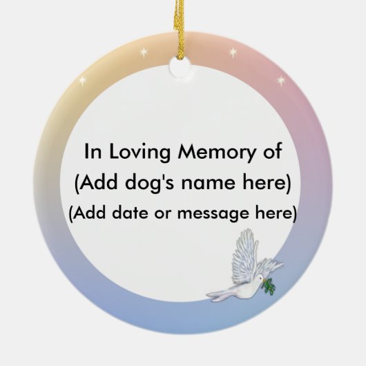 Wolken - Bichon Angel (#7), NAME GEHT HIER Keramik Ornament (Hinten)