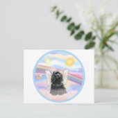Wolken - Black Cocker Spaniel Postkarte (Stehend Vorderseite)