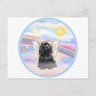 Wolken - Black Cocker Spaniel Postkarte