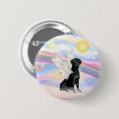 Wolken - Black Labrador Retriever Engel Button (Vorne & Hinten)