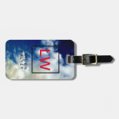 Wolken Blau berufliche einfache moderne Monogramm Gepäckanhänger (Vorderseite horizontal)