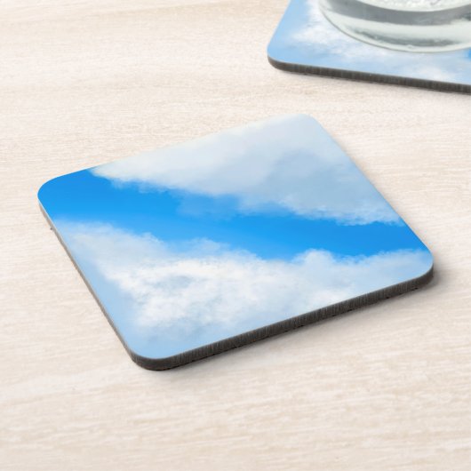 Wolken - Blau Getränkeuntersetzer (Linke Seite)