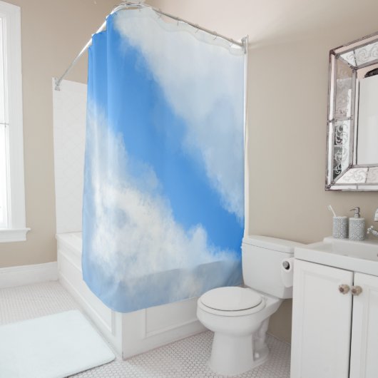 Wolken - Blauer Duschvorhang (Beispiel)