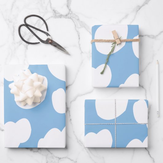 Wolken Blauer Himmel Wolken Geschenkpapier Set (Vorderseite)