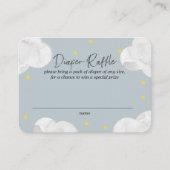 Wolken Blue Gray Baby Dusche Windeln Windeln Raffe Visitenkarte (Vorderseite)
