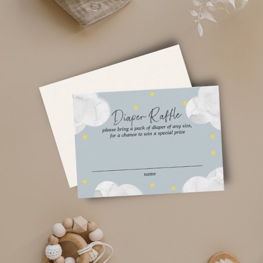 Wolken Blue Gray Baby Dusche Windeln Windeln Raffe Visitenkarte