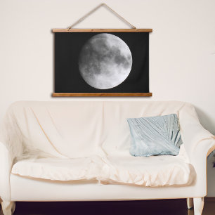 Wolken blühen über den Mond Moon Fotografy Wandteppich Mit Holzrahmen
