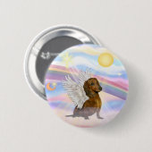 Wolken - Brauner/Roter Dackel Angel Button (Vorne & Hinten)