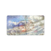 Wolken Compass Adressaufkleber (Vorne)