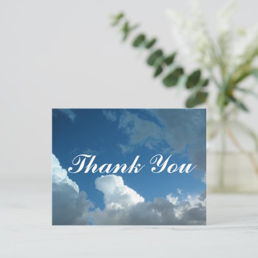 Wolken Danke Postkarte (Stehend Vorderseite)