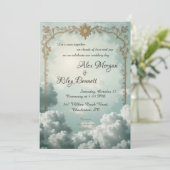 Wolken der Liebe Vintage Hochzeit Einladung (Stehend Vorderseite)