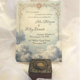 Wolken der Liebe Vintage Hochzeit Einladung