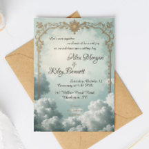 Wolken der Liebe Vintage Hochzeit Einladung
