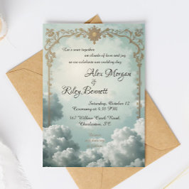 Wolken der Liebe Vintage Hochzeit Einladung