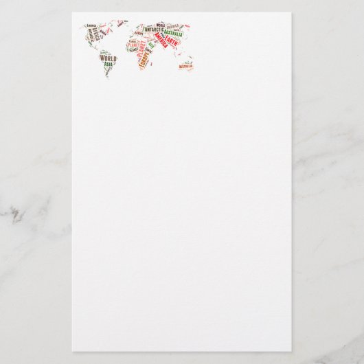 Wolken der Weltkarte Briefpapier (Vorderseite)