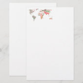 Wolken der Weltkarte Briefpapier (Vorne/Hinten)