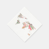 Wolken der Weltkarte Serviette (Ecke)