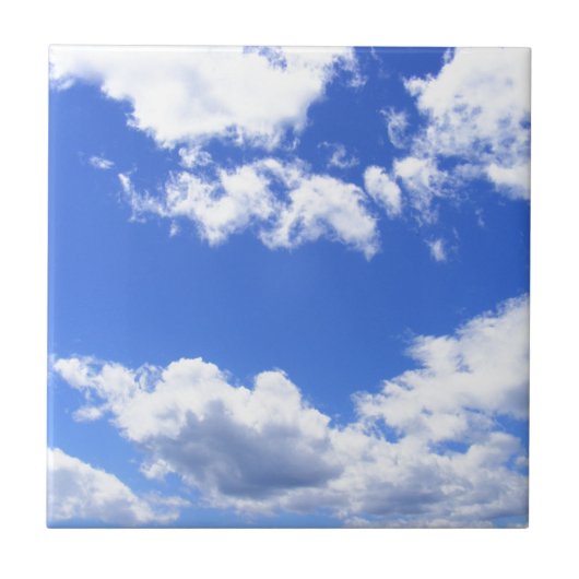 Wolken des blauen Himmels Fliese (Vorderseite)