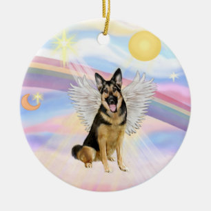 Wolken - Deutscher Schäferhund (#6) Keramik Ornament
