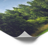 Wolken, die über Berge schwebend, anpassbar Poster (Ecke)