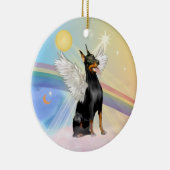 Wolken - Doberman Pinscher Keramikornament (Rechts)