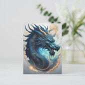 Wolken-Drache Postkarte (Stehend Vorderseite)