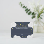 Wolken Dunkelblauer Baby Duschkabine Windelwanne W Visitenkarte (Stehend Vorderseite)