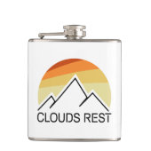 Wolken Erholung Berg Yosemite Retro Flachmann (Vorderseite)