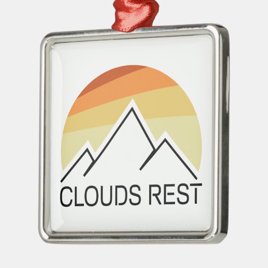 Wolken Erholung Berg Yosemite Retro Ornament Aus Metall (Links)