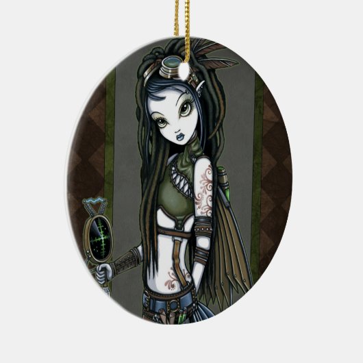 "Wolken-Explosion" Steampunk Keramik Ornament (Rechts)