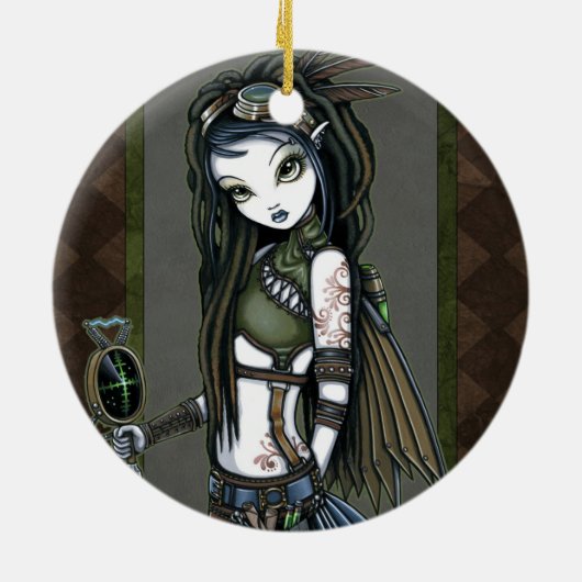 "Wolken-Explosion" Steampunk Keramik Ornament (Hinten)