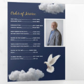 Wolken feiern Foto des Lebens Dreifach Gefaltete Einladung (Innen Erste Seite)