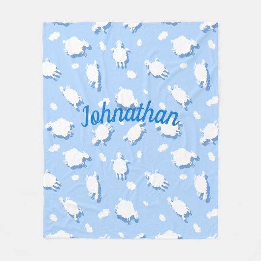 Wolken & Fluffy (blau) Lamben Custom Fleecedecke (Vorderseite)