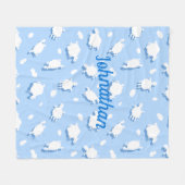Wolken & Fluffy (blau) Lamben Custom Fleecedecke (Vorderseite (Horizontal))