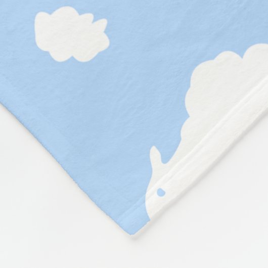 Wolken & Fluffy (blau) Lamben Custom Fleecedecke (Ecke)