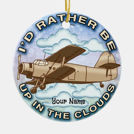Wolken Flugzeug Keramik Ornament (Vorne)