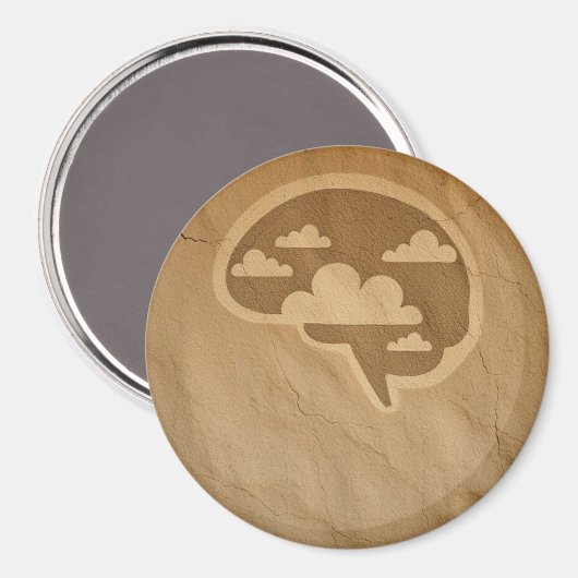 Wolken gefüllt Neat Stylized Brain on Cave Wall Magnet (Vorderseite/Rückseite)