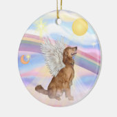 Wolken - Goldener Retriever-Engel Keramik Ornament (Links)