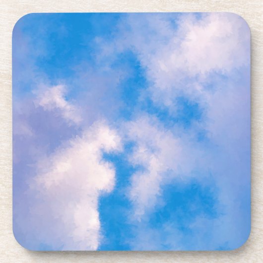 Wolken Hard Plastic Untersetzer mit Kork zurück. (Vorderseite)