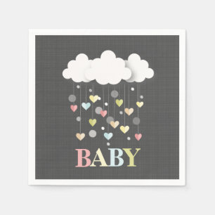 Wolken + Herz-Person-Babyparty Serviette