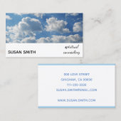 Wolken Himmel Spirituell hellblau Modern Foto Visitenkarte (Vorne/Hinten)