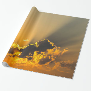 Wolken, Himmel und gelber Sonnenuntergang Geschenkpapier