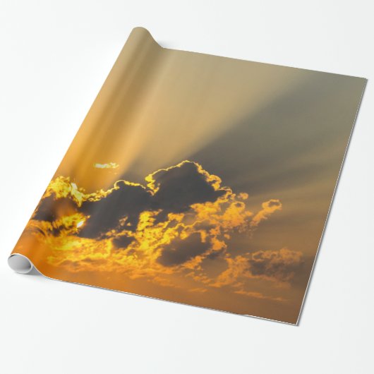 Wolken, Himmel und gelber Sonnenuntergang Geschenkpapier (Ungerollt)