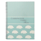 Wolken Ihr Name Polka Dots Green Notizblock (Vorderseite)