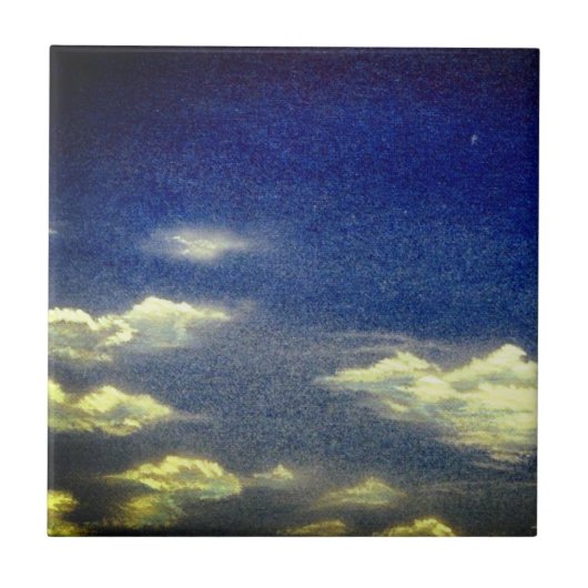 Wolken im blauen Himmel Keramik Tile Fliese (Vorderseite)