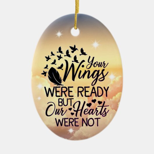 Wolken im Gedächtnis eines geliebten an Weihnachte Keramik Ornament (Vorne)