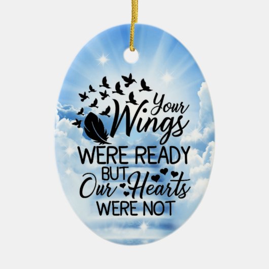 Wolken im Gedächtnis eines geliebten an Weihnachte Keramik Ornament (Vorne)